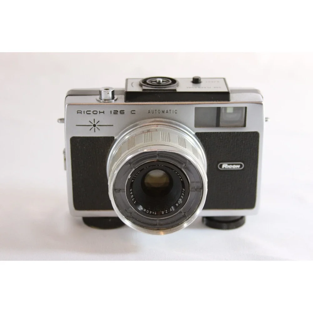Ricoh 126 C Automatic Film Camera Rikenon 40mm f2.8 Lens Silver Japan Vintage
